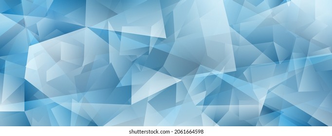 Abstract crystal background with highlights and refracting of light in light blue colors
