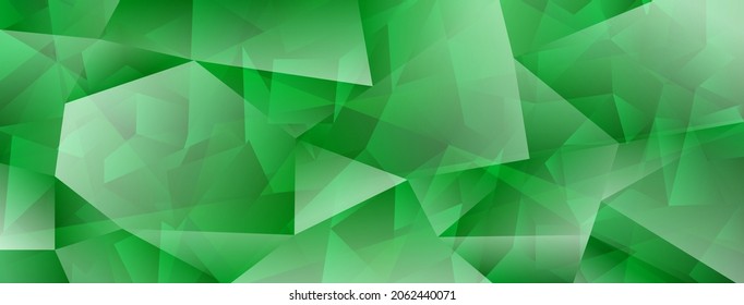Abstract crystal background with highlights and refracting of light in green colors