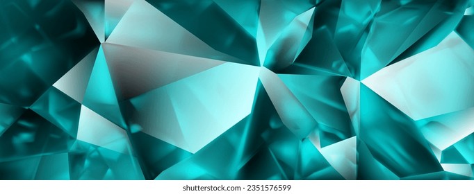 Abstract crystal background in light blue colors with highlights on the facets and refracting of light