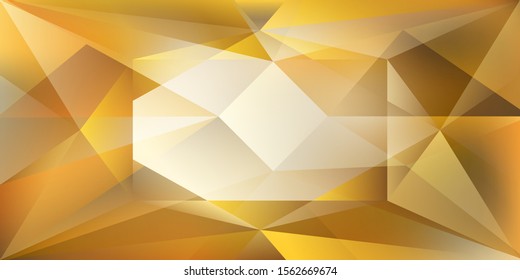 Abstract crystal background with refracting light and highlights in yellow and golden colors