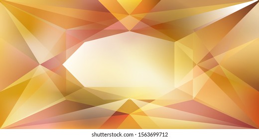 Abstract crystal background with refracting light and highlights in yellow colors