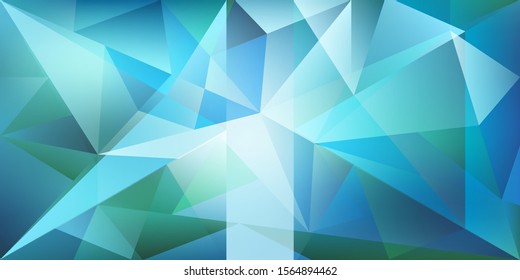 Abstract crystal background with refracting light and highlights in light blue colors