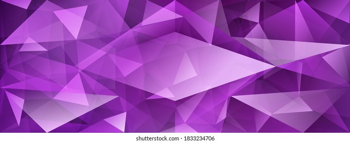 Resumen de fondo de cristal con refracción de la luz y resaltado en color púrpura