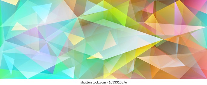 Abstract crystal background with refracting of light and highlights in different colors