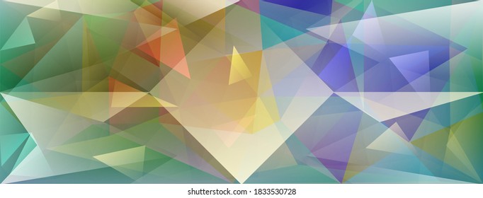 Abstract crystal background with refracting of light and highlights in different colors