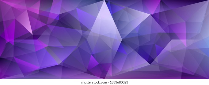 Abstract crystal background with refracting of light and highlights in purple colors