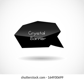 Abstract crystal black modern style dialog banner vector