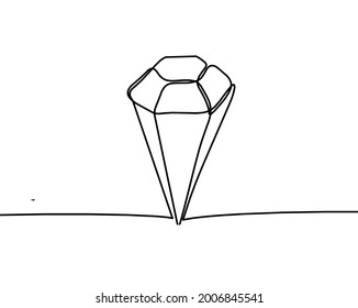 Abstrakter Kristall als durchgehende Linien, die auf weißem Hintergrund zeichnen. Vektorgrafik