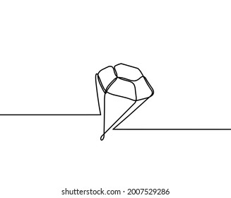 Abstrakter Kristall als durchgehende Linien, die auf weißem Hintergrund zeichnen. Vektorgrafik