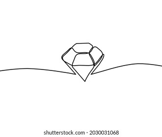 Abstract crystal as continuous lines drawing on white background. Vector