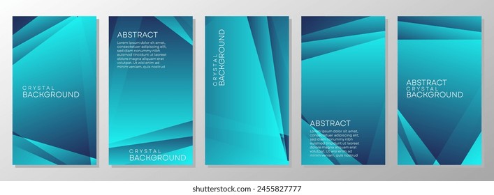 Abstrakte Kristall Cyan vertikale Hintergründe Paket