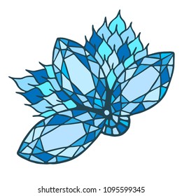 Abstract crystal gems isolated on the white background. Mosaic element in jewerly style.