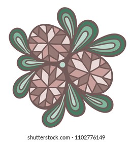Abstract crystal gems isolated on the white background. Mosaic element in jewerly style.Jewels pattern.