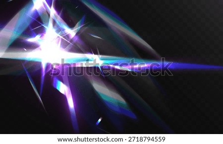 Abstract crystal light shards and neon flares forming dynamic glowing frame on dark background.