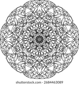 Abstractas Vector de mandala de mosaico de cristal, laca japonesa Aomori inspirado simbolismo de unidad y flujo cósmico, fondo circular decorativo para invitación y folleto
