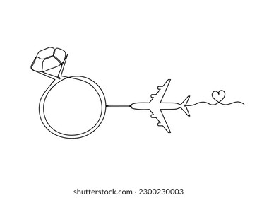 Abstract crystal with plane as continuous lines drawing on white background.Vector