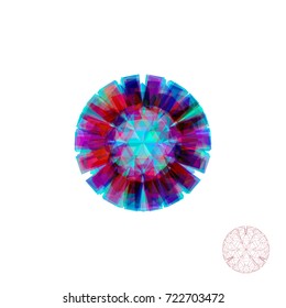 Abstract crystal sphere. Isolated on white background. Vector colorful illustration.