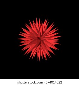 Abstract crystal sphere.Isolated on black background. Vector illustration.