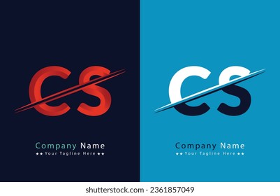 Abstract CS letter logo design template. Vector Logo Illustration.