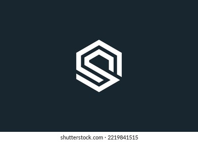 Abstract CS, SC, C, S Letters Logo Initial Based Monogram Icon Vector.