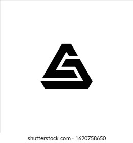 Abstract  CS triangle logo design