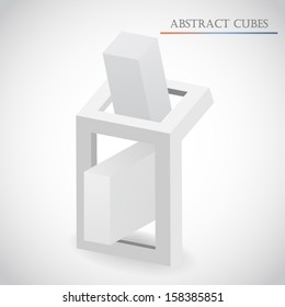 abstract cube 3d vector