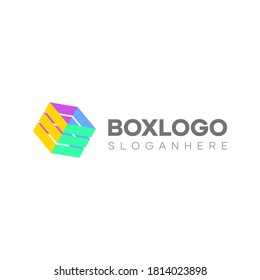 Abstract cube box logo design vector. logo with a box or cube shape. logo vector
