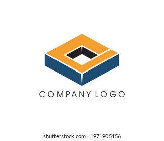 Abstract cube box logo template - stock illustration