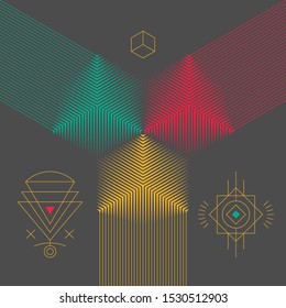 Abstract Cube Design. Sacred Geometric Shape
