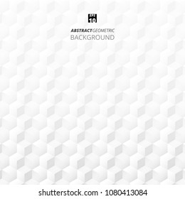 Abstract of cube geometrical grey and white background, illustration vector eps10