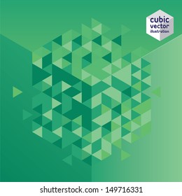 Abstract cube green design background. Layered file