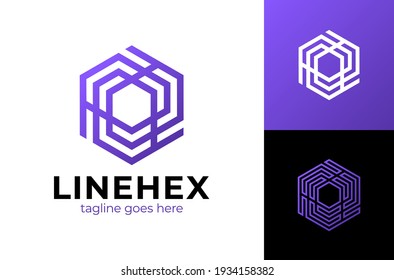 Abstract Cube Hexagon Logo Design Vector Illustration. Modern colorful abstract hexagon vector logo or element design. Best for identity and logotypes. Simple shape.