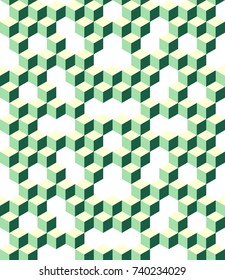 Abstract Cube hexagon seamless pattern. Geometric