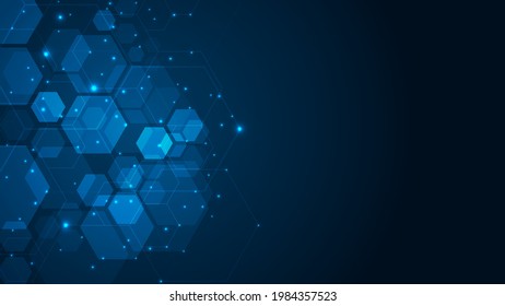 Abstract cube hexagon shape background 