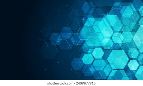 Abstract cube hexagon shape background. Digital technology concept 