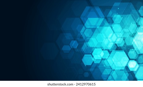 Abstract cube hexagon shape background. Digital technology concept 