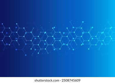 Abstract cube hexagon shape background. Digital technology concept