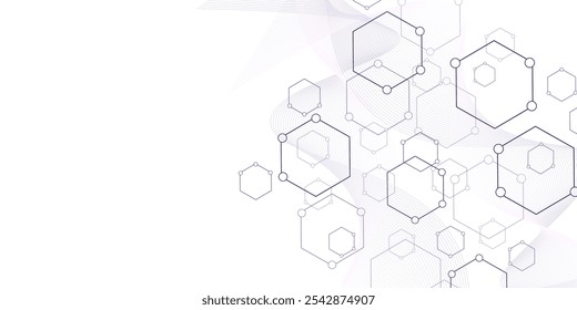 Abstract cube hexagon shape background