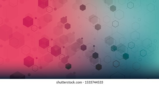 Abstract cube hexagon shape innovative concept background