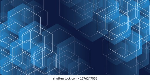 Abstract cube hexagon shape innovative concept background