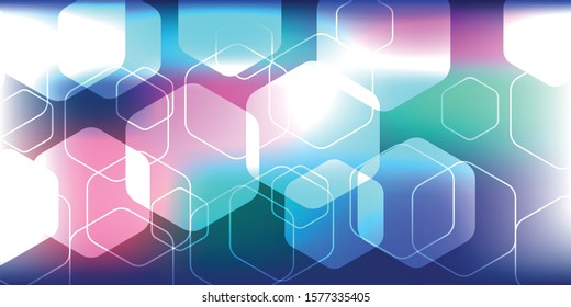 Abstract cube hexagon shape innovative concept background