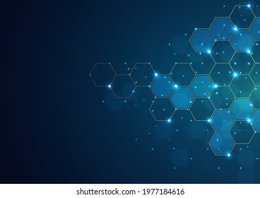 Abstract Cube Hexagon Shape Pattern Background