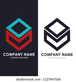 Abstract cube hexagonal logo