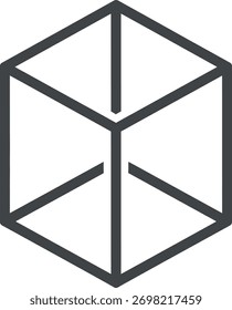 Abstract cube illustration with clean lines perfect for modern design and technology concepts