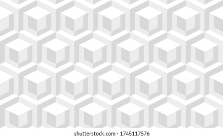 Resumen cubo de fondo isométrico. Textura de papel pintado sin inconvenientes. Diseño gráfico blanco. Ilustración del vector