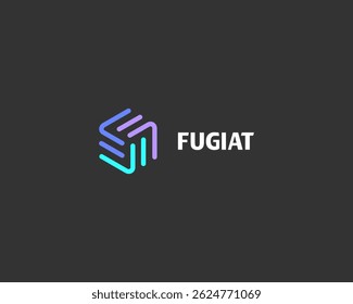 Abstract cube from lines logo. Universal building construction vector icon.