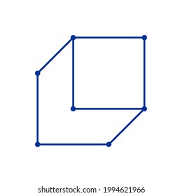 Abstract Cube logo with blue color