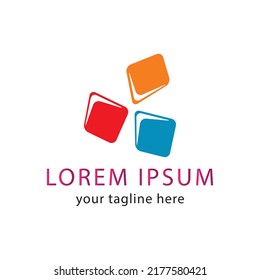 abstract cube logo for brand, full color. Vector illustration.