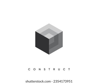 Abstract cube logo design template for construction, planning and structure. Isometric cube vector design symbol.