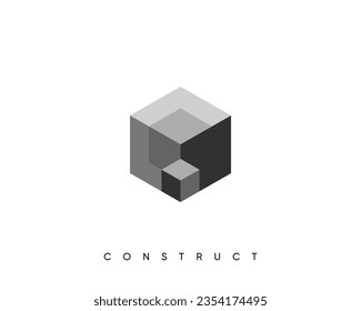 Abstract cube logo design template for construction, planning and structure. Isometric cube vector design symbol.